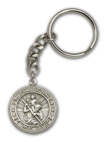 Antique Silver St. Christopher Keychain