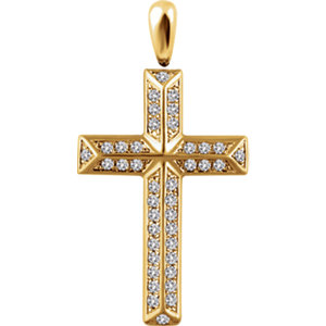 14K Gold 1/3 CTW Diamond Cross Pendant