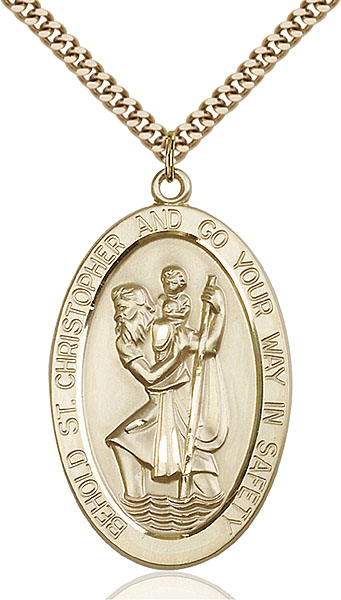 14K Gold-Filled St. Christopher Pendant - Engravable