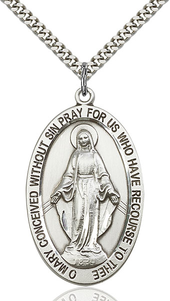 Large Sterling Silver Miraculous Medal