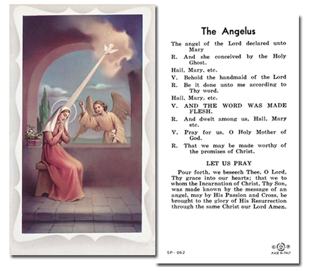 100-Pack - Angelus With Prayer Holy Card