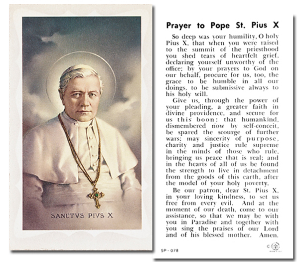 100-Pack - St Pius X Holy Card With Prayer
