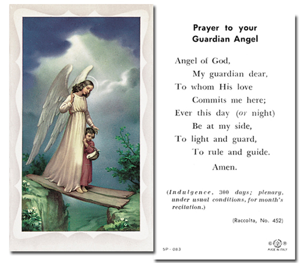 100-Pack - Guardian Angel Girl With Prayer Holy Card