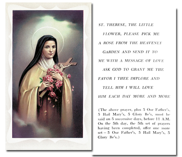 100-Pack - St Theresa Holy Card with Prayer Pick Me A Rose