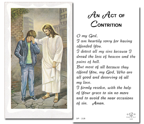 100-Pack - Pardoning Boy W Act Of Contrition Holy Card