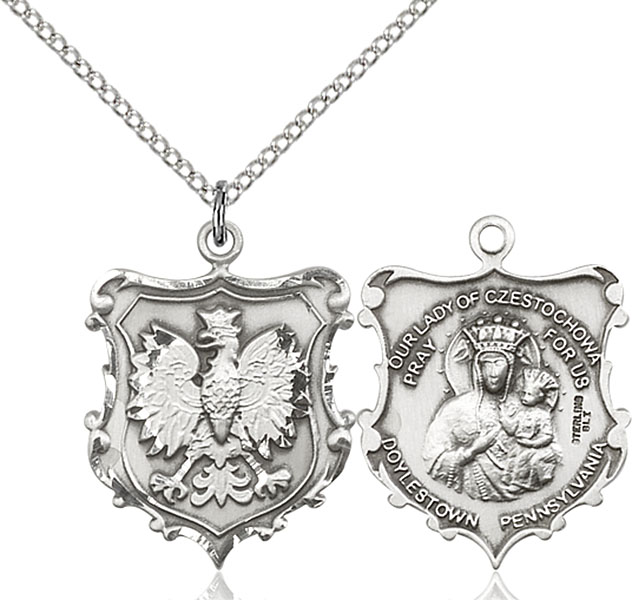 Sterling Silver Our Lady of Czestochowa / English Falco