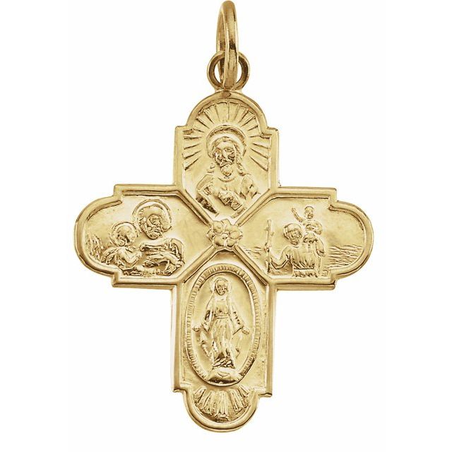 14K Yellow Gold Four Way Pendant
