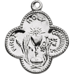 Sterling Silver 17.75 MM First Holy Communion Medal