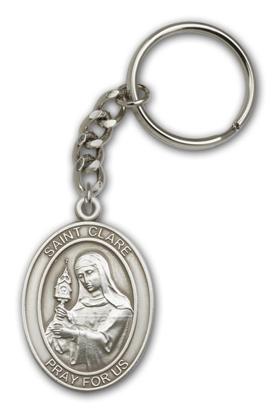Antique Silver St. Clare Keychain