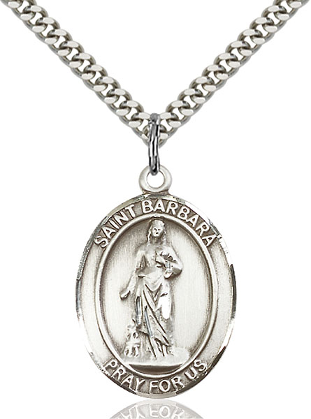 Sterling Silver St. Barbara Pendant