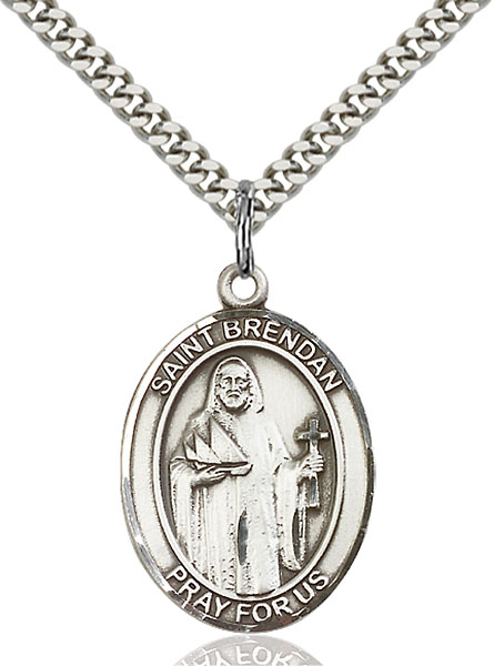 Sterling Silver St. Brendan the Navigator Pendant