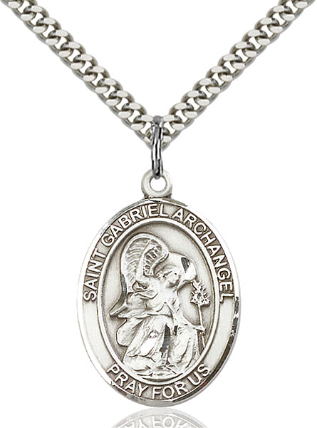 Sterling Silver St. Gabriel the Archangel Pendant