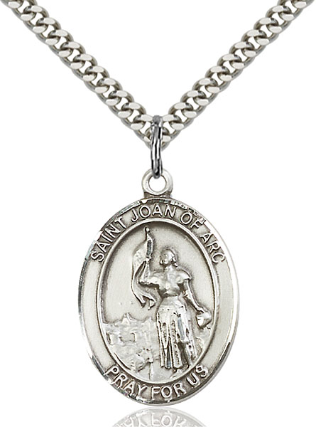 Sterling Silver St. Joan of Arc Pendant