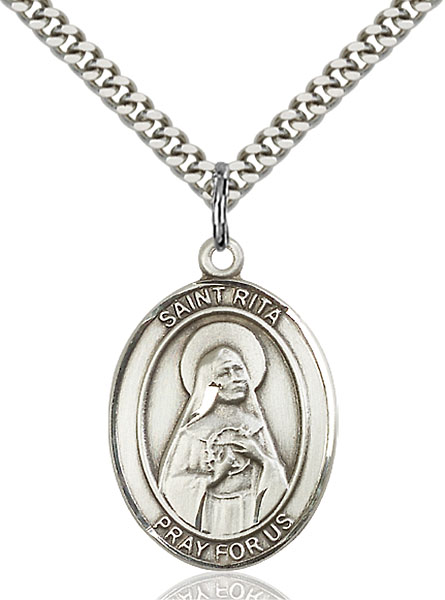 Sterling Silver St. Rita of Cascia Pendant