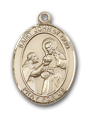 14K Gold St. John of God Pendant
