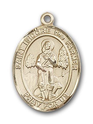 14K Gold St. Isidore the Farmer Pendant