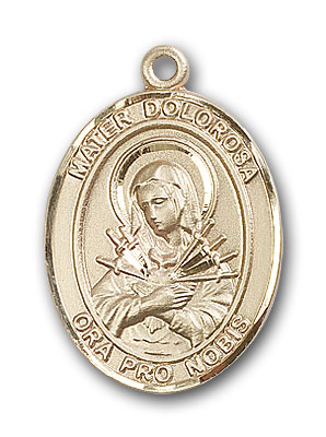 14K Gold Mater Dolorosa Pendant
