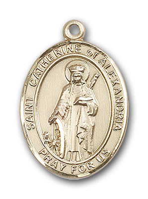 14K Gold St. Catherine of Alexandria Pendant