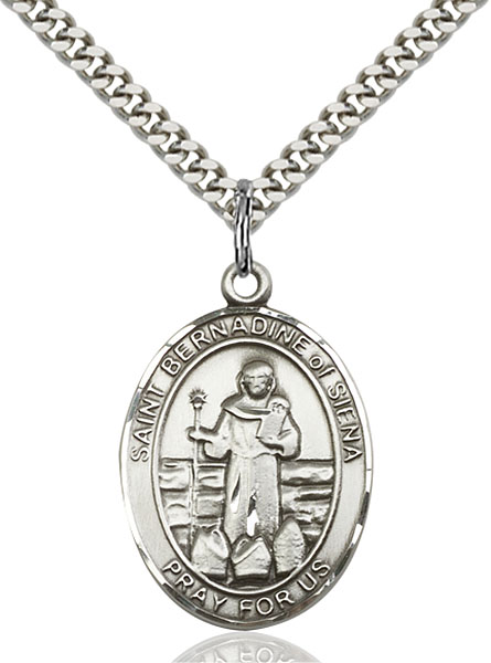 Sterling Silver St. Bernadine Of Sienna Pendant