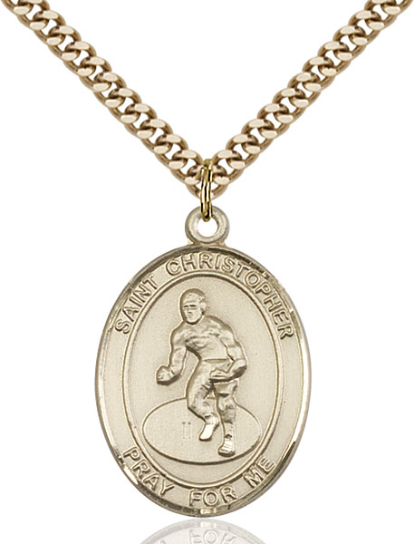 Gold-Filled St. Christopher Wrestling Pendant