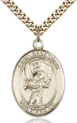 Gold-Filled St. Sebastian Baseball Pendant