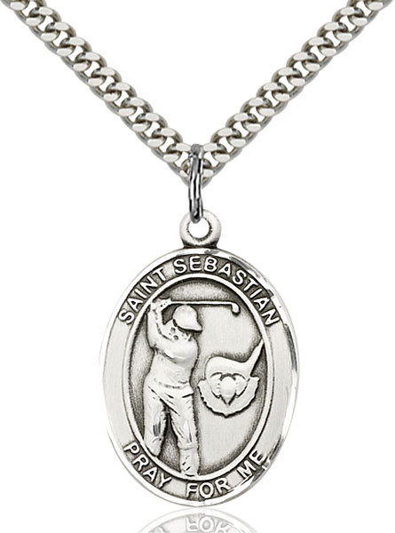 Sterling Silver St. Sebastian Golf Pendant