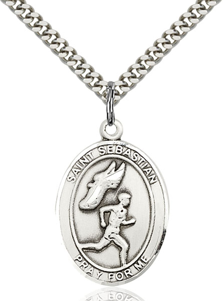 Sterling Silver St. Sebastian Track & Field Pend