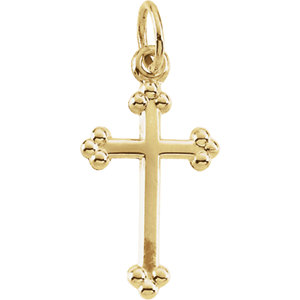 14K Gold 21x11 MM Cross Pendant