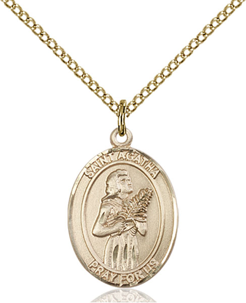 14K Gold-Filled St. Agatha Pendant