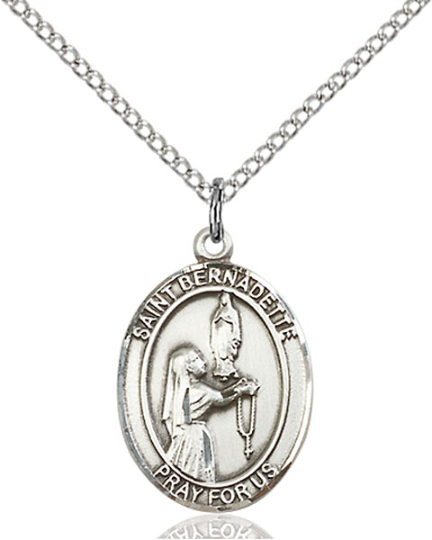 Sterling Silver St. Bernadette Pendant