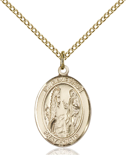 14K Gold-Filled St. Genevieve Pendant