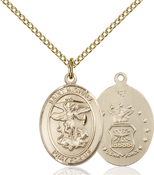 14K Gold-Filled St. Michael Air Force Pendant