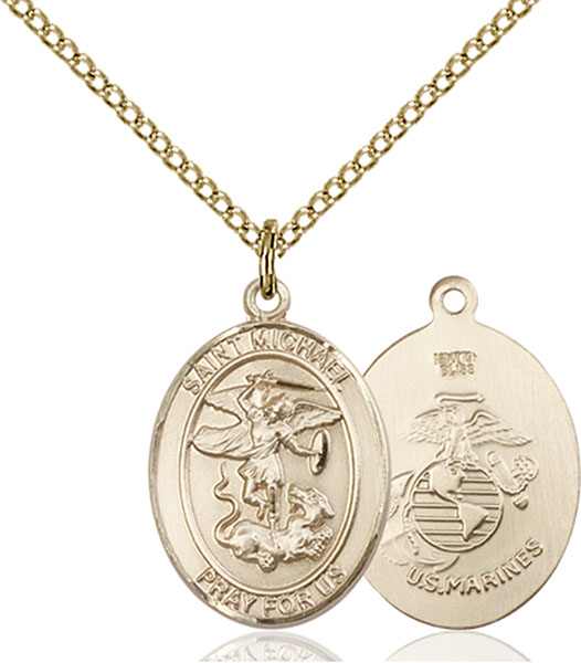14K Gold-Filled St. Michael Marines Pendant