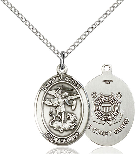Sterling Silver St. Michael Coast Guard Pendant