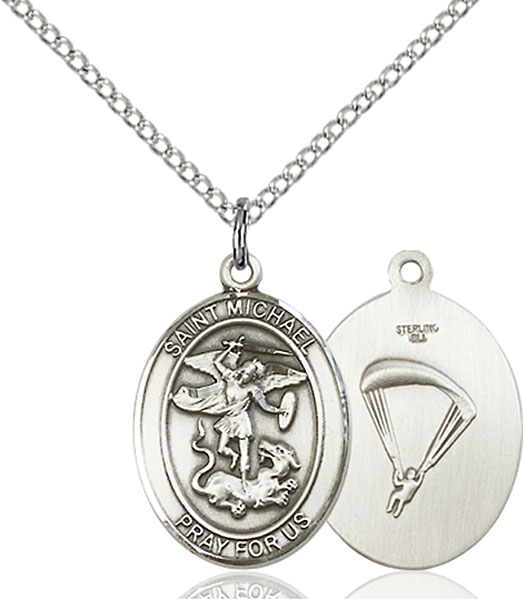 Sterling Silver St. Michael Paratrooper Pendant