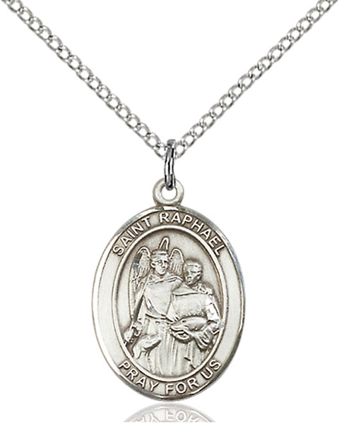 Sterling Silver St. Raphael the Archangel Pendant