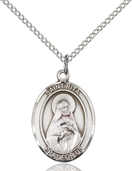 Sterling Silver St. Rita of Cascia Baseball Pend