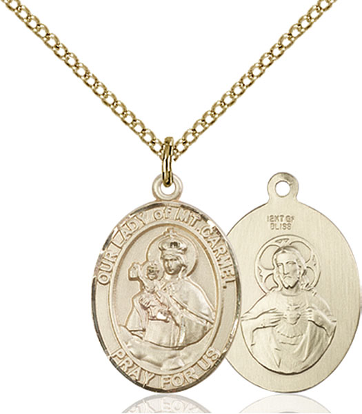 14K Gold-Filled Our Lady of Mount Carmel Pendant