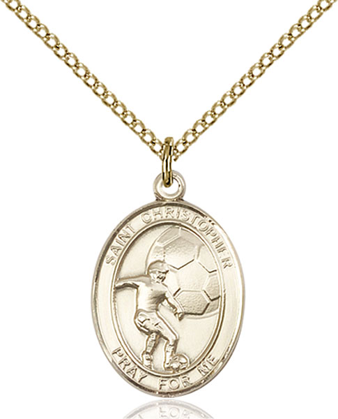 14K Gold-Filled St. Christopher Soccer Pendant