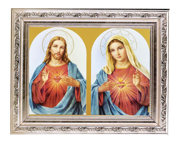 The Sacred Hearts 6X8" Print In 8.25X10.25 Silver Wd Frame