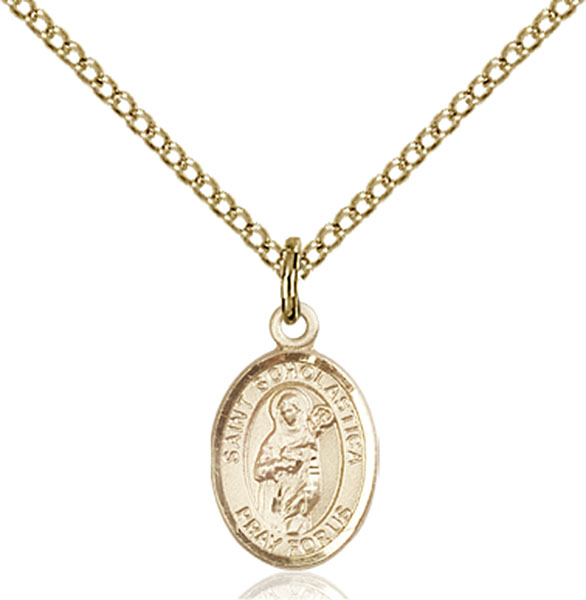 14K Gold-Filled St. Scholastica Pendant