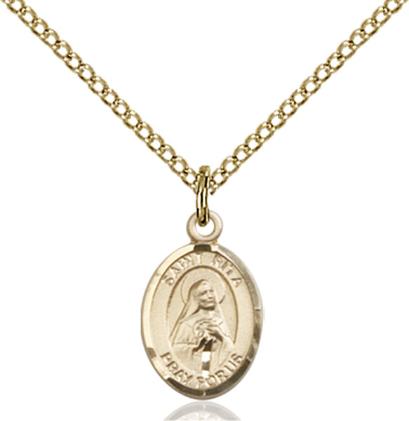 Gold-Filled St. Rita of Cascia Baseball Pendant
