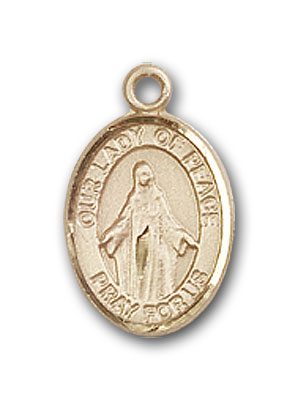 14K Gold OUR LADY of Peace Pendant