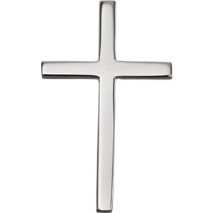 14K White Cross Pendant