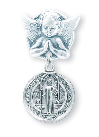 Sterling Silver St. Benedict Baby Pin