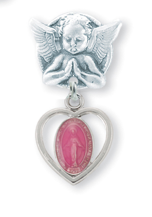 Sterling Silver Baby Miraculous Medal Pin