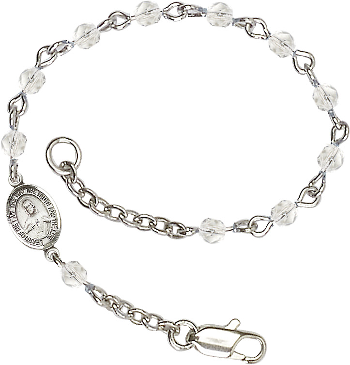 Silver Plated Bracelet with 4mm Crystal Fire Polished beads