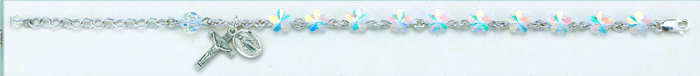 Austrian Crystal Flower Rosary Bracelet