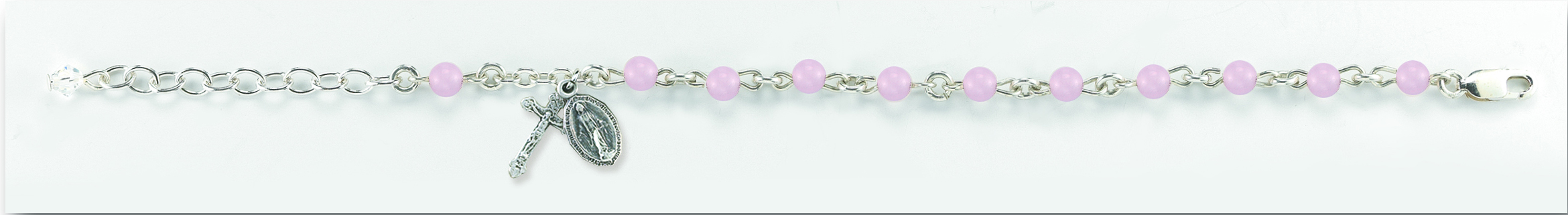 Genuine Rose Quartz Rosary Bracelet