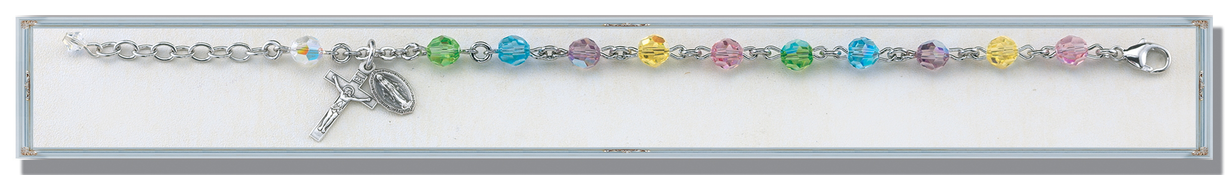 Multi Color Round Faceted Finest Austrian Crystal Bracelet